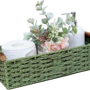 Round Paper Rope Storage Basket Wicker Baskets for...