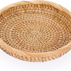 Hipiwe Small Woven Wicker Basket - 7.6" Round Entryway...