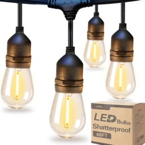 addlon LED Outdoor String Lights 48FT with Edison...