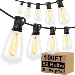 Brightever LED Outdoor String Lights 100FT Patio Lights...