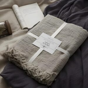 100% Pure Linen Blanket,100% Natural Flax Linen Throw...