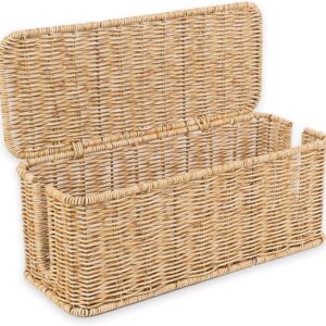 Cable Management Box, Handmade Rattan Cable Organizer...