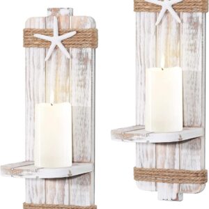 Disdressed Starfish Wall Candle Sconces (Set of 2) -...