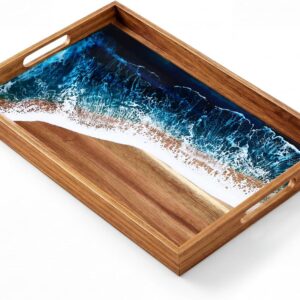 Novabright Rectangular Acacia Wood Serving Tray with...