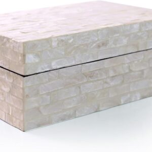 PEMAR Handmade Capiz Shell Decorative Box with Hinged...