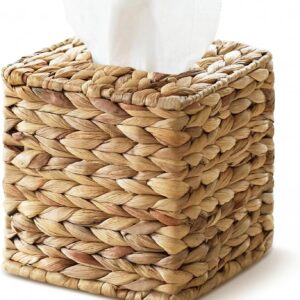Tissue Box Cover, Square Wicker Tissue Box Holder Facial...