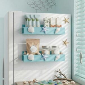 Beeveer 2 Pack Coastal Magnetic Spice Rack for...