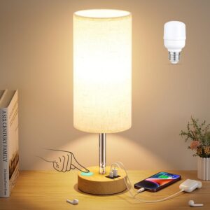 Dicoool Touch Bedside Table Lamp with USB - 3 Way...