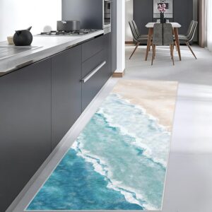 Beach Pattern 2x6ft Runner Rug Non Slip Washable Kitchen...