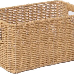 YRMT Rattan Storage Basket Pantry Baskets with Built-in...
