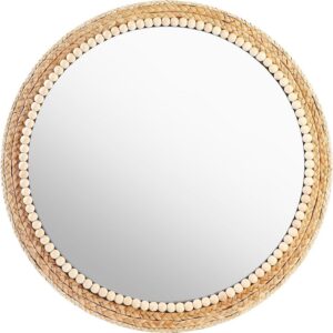 21 Inch Boho Round Hanging Wall Mirror Decorative Rattan...