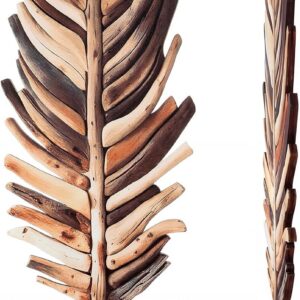 Yerliker 2 Pcs Wooden Driftwood Leaf Wall Art Decor...
