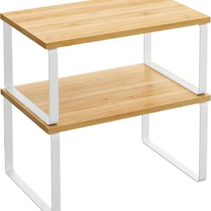 SONGMICS Cabinet Organizer Shelf, Set of 2 Kitchen...