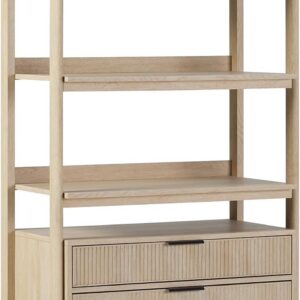 Walker Edison Transitional Open Reeded 4-Shelf Bookshelf...