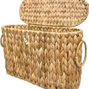 Coeusy Toilet Paper Basket with Lid,Wicker Basket for...