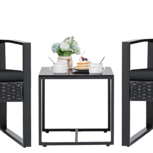 Flamaker 3 Pieces Outdoor Patio Wicker Furniture Set,...