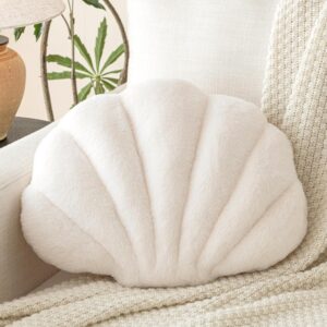 Shell Pillow, Seashell Throw Pillow with Soft Rabbit...