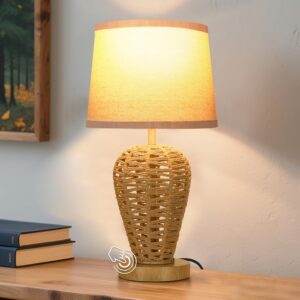 Boho Table Lamp,Touch Control & 3 Way Dimmable,100% Hand...