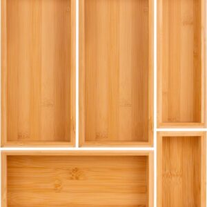 bamboo drawer organizer Set,expandable drawer...