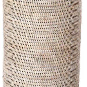 KOUBOO La Jolla Rattan Umbrella Stand, Handmade, White...