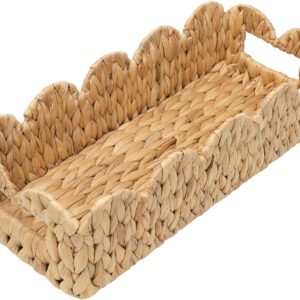 Coeusy Toilet Tank Basket for Bathroom,Scalloped Edge...