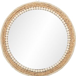 18 Inch Boho Round Hanging Wall Mirror Decorative Rattan...