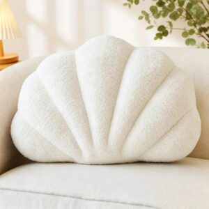 CANGHI Seashell Pillow Ivory White 13"x10" Plush Throw |...