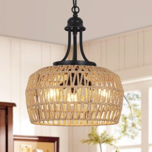 HMVPL Farmhouse Chandelier for Dining Room, 3-Light Boho...