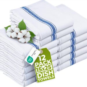 Utopia Towels Blue Dish Towels [12 Pack - 15 x 25 in]...