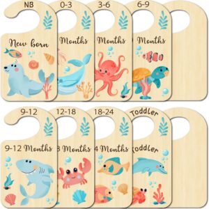 CRASPIRE 10Pcs Ocean Animal Wood Baby Wardrobe Dividers...