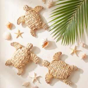 Threehoney 3 Pcs Sea Turtle Beach Theme Decor 3 Size...