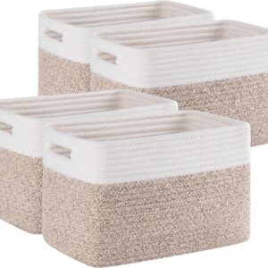 4 Pack Storage Baskets for Organizing, Woven Baskets for...