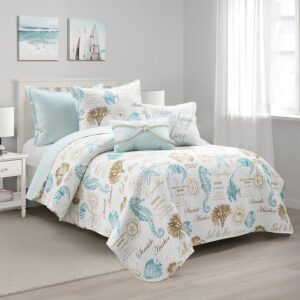 Lush Decor Harbor Life Reversible Quilt Set, 5 Piece...