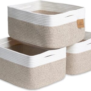 NaturalCozy Storage Baskets 16.8”x13”x7.6” Cotton...