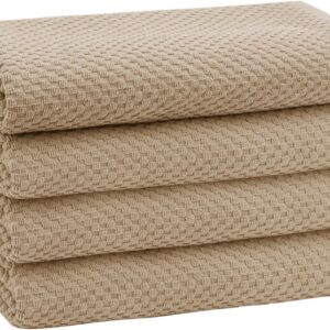 COTTON CRAFT Waffle Bath Towel - Set of 4 Luxury Euro...