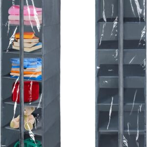 8 Tier Clear PVC Hanging Organizer With Zipper, Sweater...