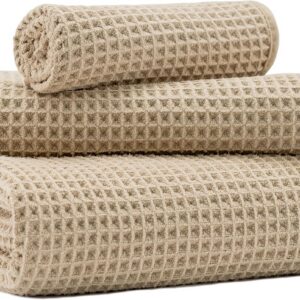 MICROFI Microfiber Waffle Bath Towels, 3 Pieces,...
