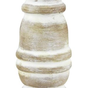 Stonebriar Decorative Worn White Wooden Pillar Candle...