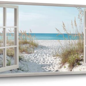 Window Beach Wall Art Prints: Modern Large Tropical...