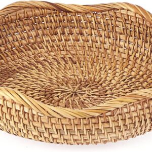 Hipiwe Natural Rattan Tray 8.5" Wicker Storage Bowls...
