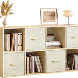 EXPERLAM 8 Cube Storage Organizer - Solid Wood Bookshelf...