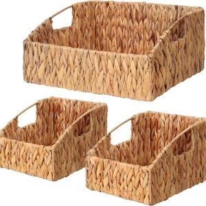 Rattan Storage Baskets, Handwoven Wicker Storage Bins...