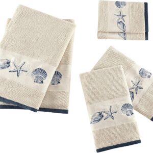 Madison Park Embroidered Cotton Jacquard 6 Piece Towel...
