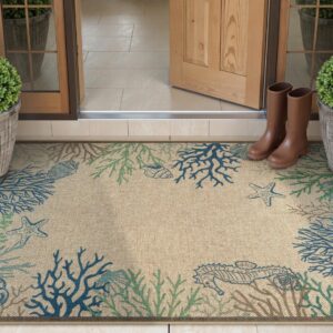 LIVEBOX Easy Jute 28''x43'' Front Porch Rug, Outdoor Non...