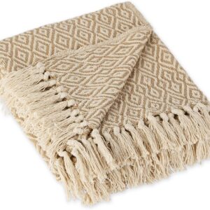 DII Rustic Farmhouse Double Diamond Woven Throw, 50x60,...