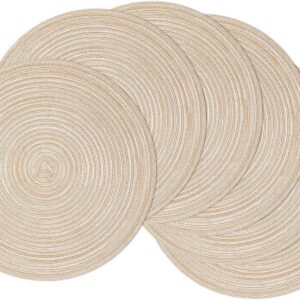 SHACOS 15 inch Round Placemats Set of 6, Cotton...