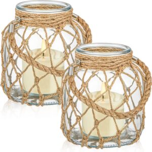 Blushtier 2 Set Nautical Candle Lantern with Rope Handle...