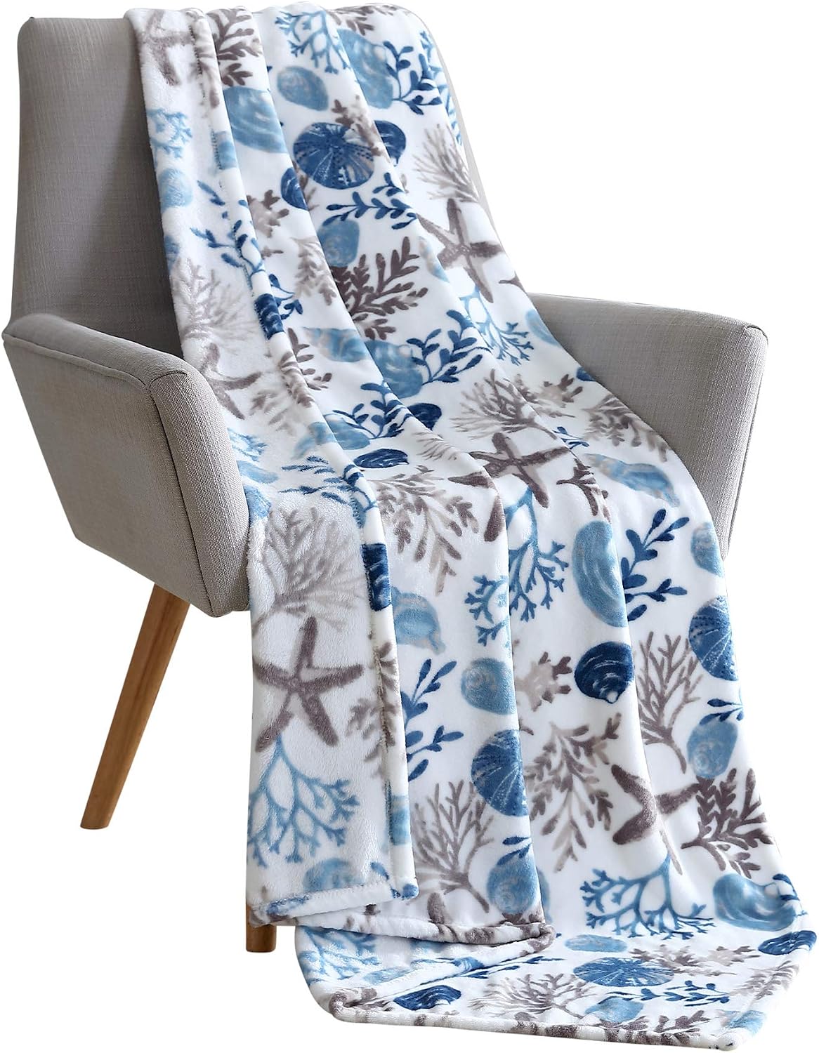 Coastal Ocean Beach Throw Blanket: Soft Plush Velvet... Coastal Ocean Beach Throw Blanket: Soft Plush Velvet...