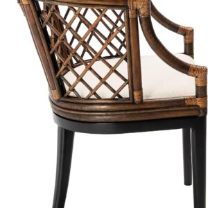 SAFAVIEH Furniture - Carlotta Rattan Arm Chair - Brown &...