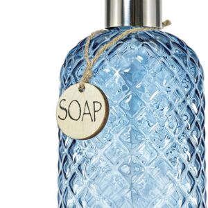 JASAI 18Oz Gem Patterned Glass Soap Dispenser for...